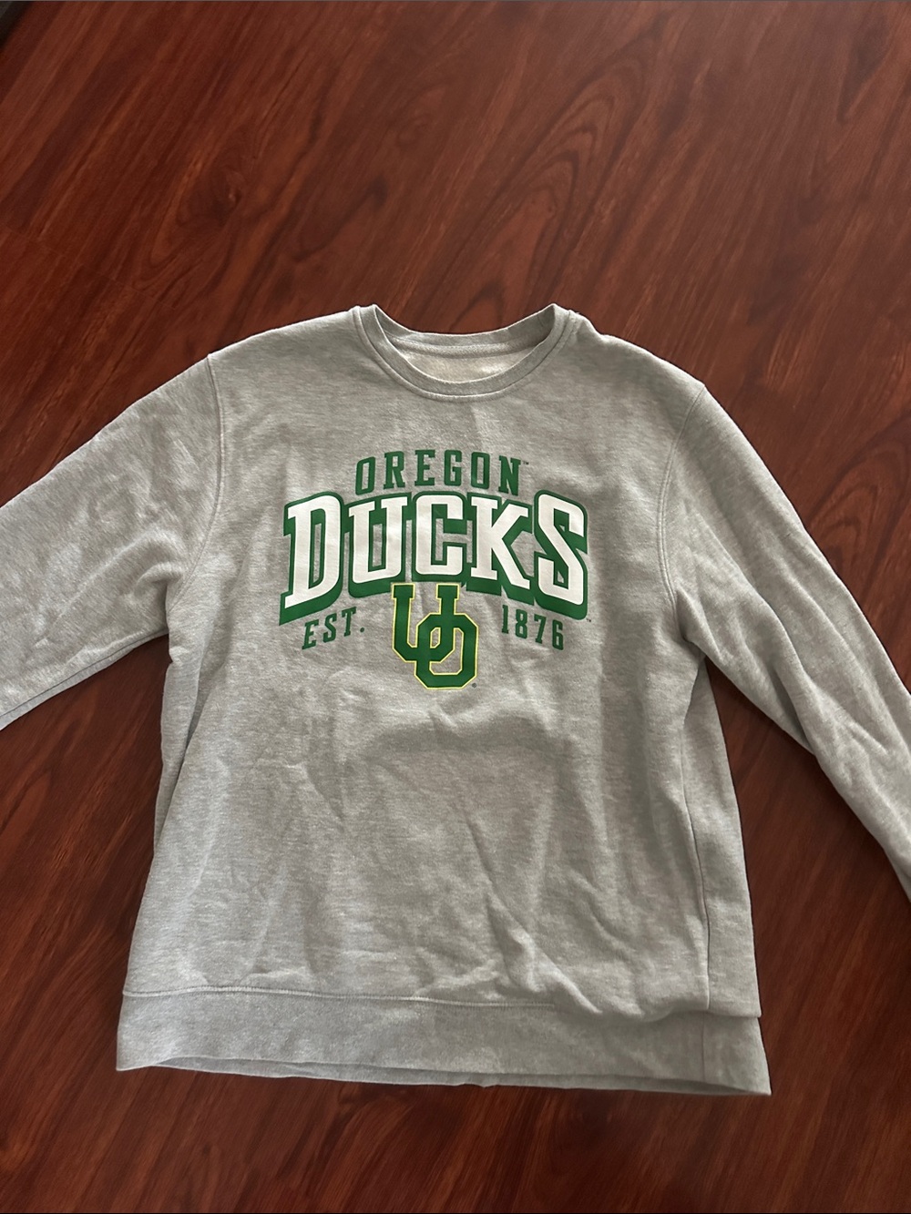 Gray Oregon Ducks Crewneck